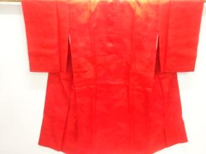 アンティーク　綸子　松鶴模様織り出し長襦袢
